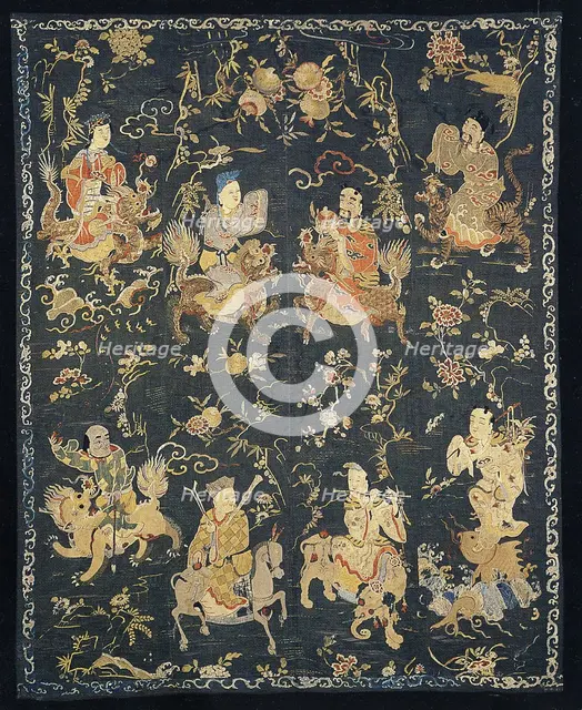 Panel (Furnishing Fabric), China, Qing dynasty (1644-1911), 1820/30. Creator: Unknown.