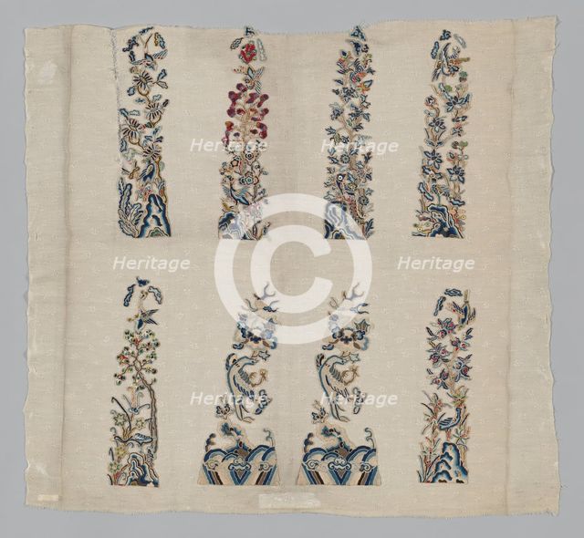 Panel (Furnishing Fabric), China, Qing dynasty (1644-1911), 1850/1900. Creator: Unknown.