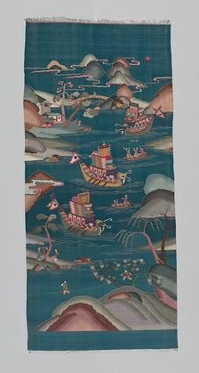 Panel (Furnishing Fabric), China, Qing dynasty (1644-1911), 1850/1900. Creator: Unknown