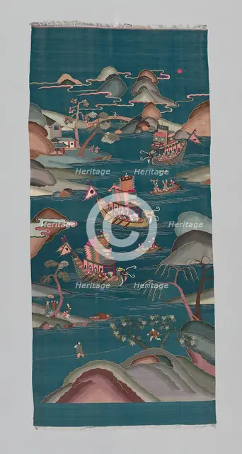 Panel (Furnishing Fabric), China, Qing dynasty (1644-1911), 1850/1900. Creator: Unknown.