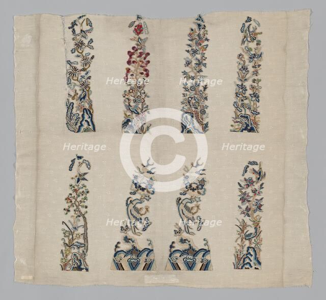 Panel (Furnishing Fabric), China, Qing dynasty (1644-1911), 1850/1900. Creator: Unknown.