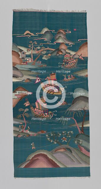 Panel (Furnishing Fabric), China, Qing dynasty (1644-1911), 1850/1900. Creator: Unknown.