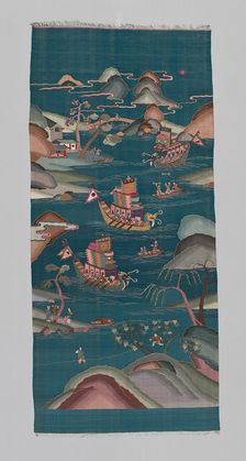 Panel (Furnishing Fabric), China, Qing dynasty (1644-1911), 1850/1900. Creator: Unknown