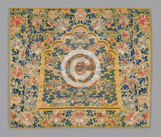 Panel (Furnishing Fabric), China, Qing dynasty(1644-1911), 1860/80. Creator: Unknown.