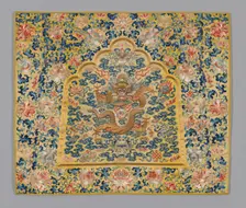 Panel (Furnishing Fabric), China, Qing dynasty(1644-1911), 1860/80. Creator: Unknown