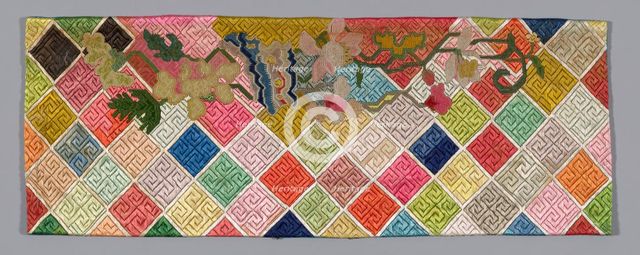 Panel (Furnishing Fabric), China, Qing dynasty (1644-1911), 1875/1900. Creator: Unknown.