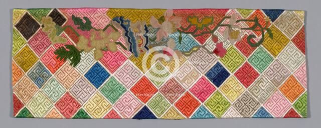 Panel (Furnishing Fabric), China, Qing dynasty (1644-1911), 1875/1900. Creator: Unknown.