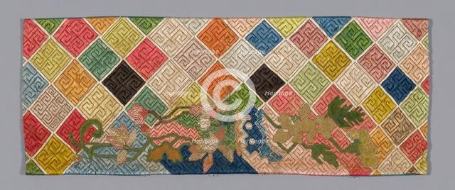 Panel (Furnishing Fabric), China, Qing dynasty (1644-1911), 1875/1900. Creator: Unknown.