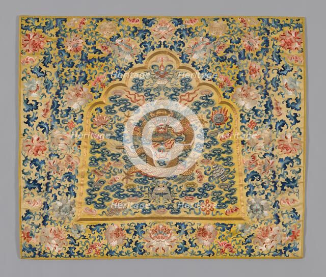 Panel (Furnishing Fabric), China, Qing dynasty(1644-1911), 1860/80. Creator: Unknown.