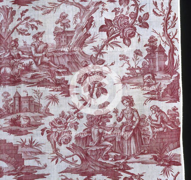 Panel (Furnishing Fabric), France, c. 1785. Creators: Unknown, Oberkampf Manufactory.