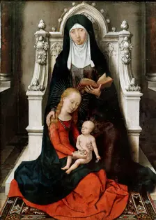 Panel of a diptych: The Virgin and Child with Saint Anne, c.1480. Creator: Memling, Hans (1433/40-1494)