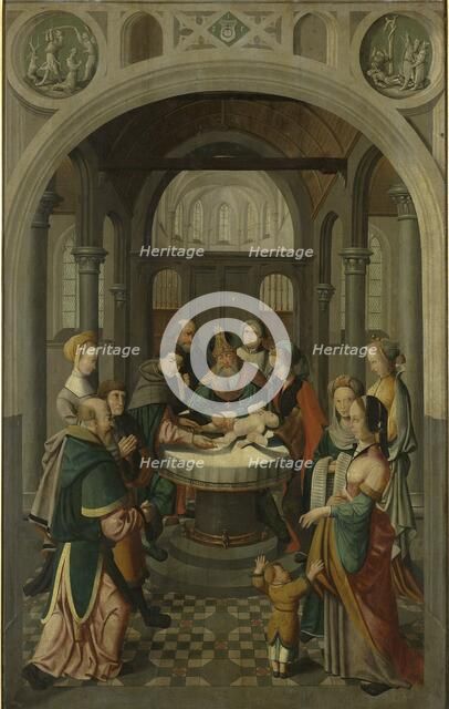 Panel of an Altarpiece with Circumcision of Christ, on verso is Resurrection of Christ, c.1520-c.153 Creator: Master of Alkmaar.