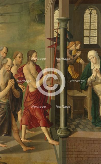 Panel of an Altarpiece with Dispute with the Doctors, on verso is Appearance of Christ to his Mother Creator: Master of Alkmaar.