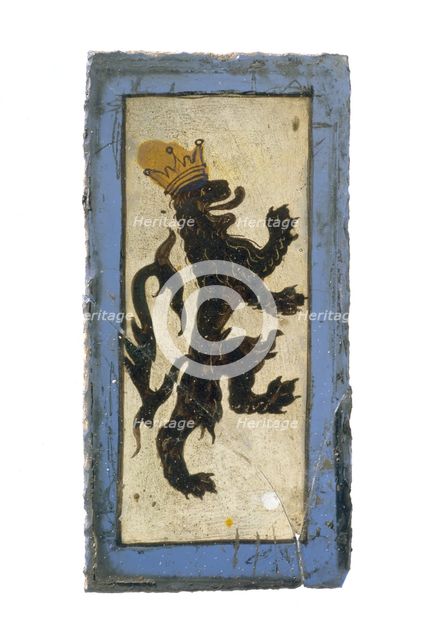 Panel of stained glass from Portland Castle, 1998. Artist: J Bailey