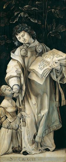 Panel of the Heller Altar depicting St. Cyriacus. Artist: Grünewald, Matthias (ca 1470-1528)