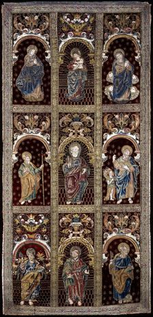 Panel (Made of Reassembled Fragments from Orphrey Bands), Spain, 17th century. Creator: Unknown