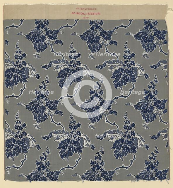 Panel, Spitalfields School of Design, 1849. Creator: Unknown.