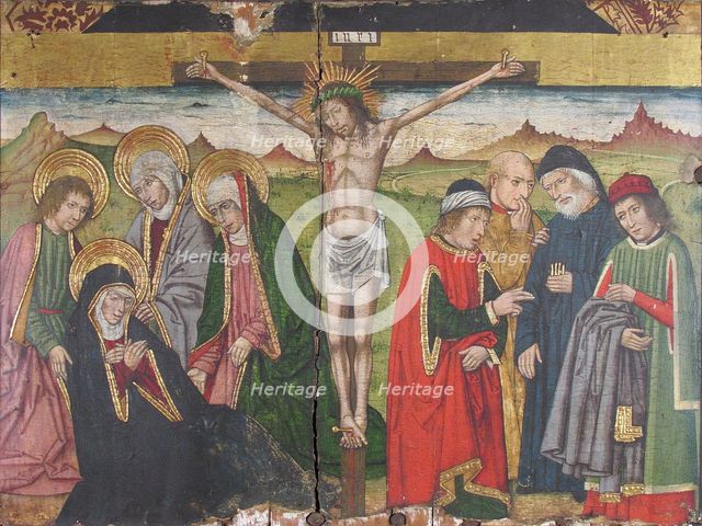Panel with The Crucifixion from Retable, 15th century. Creator: Domingo Ram.