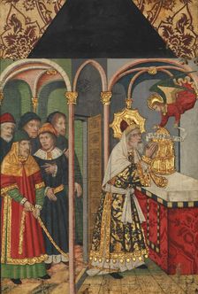Panel with the Angel Appearing to Zacharias..., 1464-1507. Creator: Domingo Ram