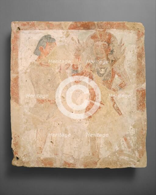 Panel with the god Pharro and worshiper, ca. 3rd century A.D.. Creator: Unknown.
