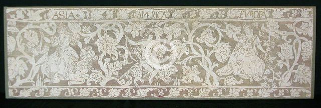 Panel with the Figures of Three Continents, Italy, 17th century. Creator: Unknown.