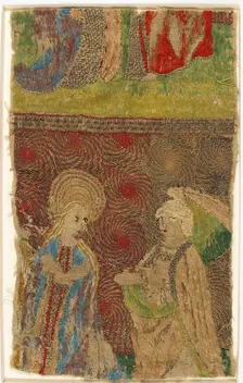 Panel with the Virgin and Gabriel Annunciate, German, 15th century. Creator: Unknown