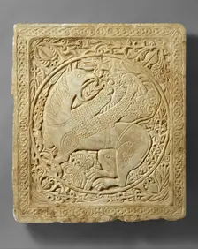 Panel with a Griffin, Byzantine, 1250-1300. Creator: Unknown