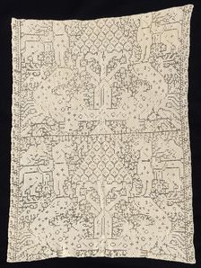 Panel with a Pattern of Trees and Unidentified Animals, 19th century. Creator: Unknown