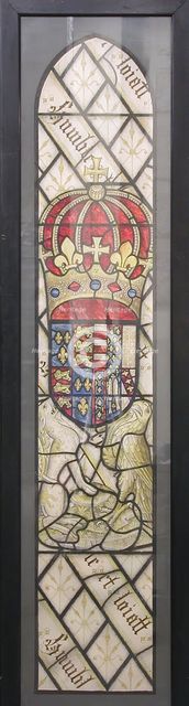 Panel with Coat of Arms, British, early 20th century (original dated 15th century). Creator: A A Bradbury.