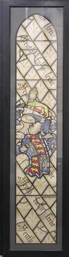 Panel with Coat of Arms, British, early 20th century (original dated 15th century). Creator: A A Bradbury