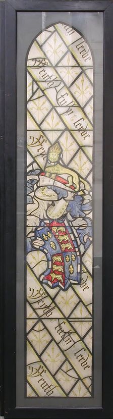 Panel with Coat of Arms, British, early 20th century (original dated 15th century). Creator: A A Bradbury
