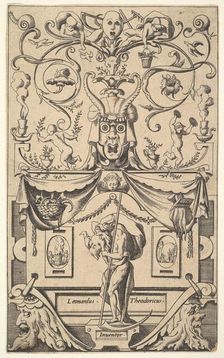 Panel with figure of Saturn, plate 1, ca. 1550-65. Creator: Rene Boyvin