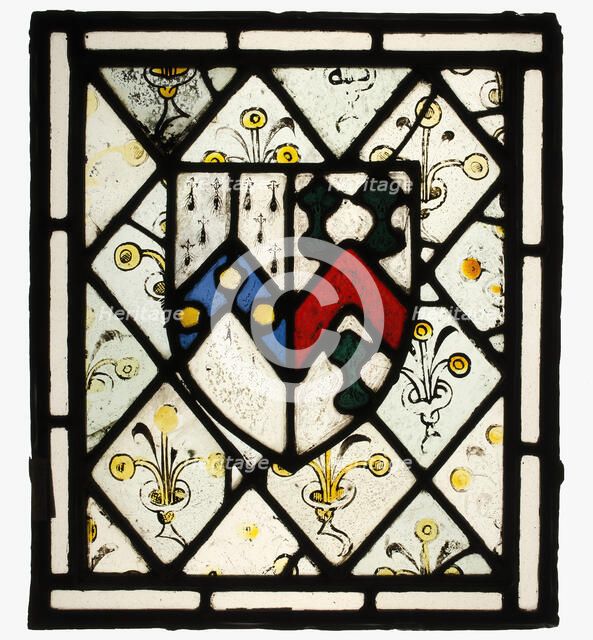 Panel with Heraldic Shield of Johnson, British, ca. 1500. Creator: Unknown.