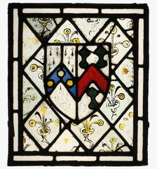 Panel with Heraldic Shield of Johnson, British, ca. 1500. Creator: Unknown