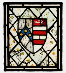 Panel with Heraldic Shield of Johnson, British, ca. 1500. Creator: Unknown