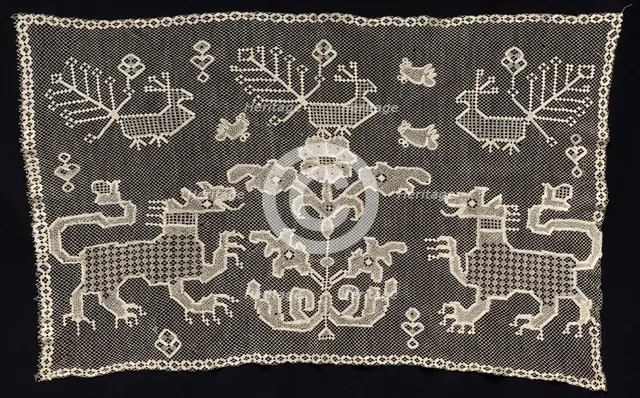 Panel with Panthers, Birds, and Floral Motifs, 18th-19th century. Creator: Unknown.
