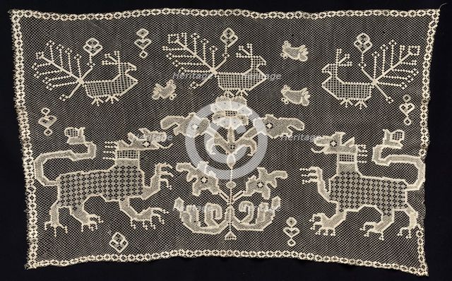 Panel with Panthers, Birds, and Floral Motifs, 18th-19th century. Creator: Unknown.