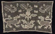 Panel with Panthers, Birds, and Floral Motifs, 18th-19th century. Creator: Unknown
