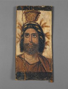 Panel with Painted Image of Serapis, A.D. 100-200. Creator: Unknown