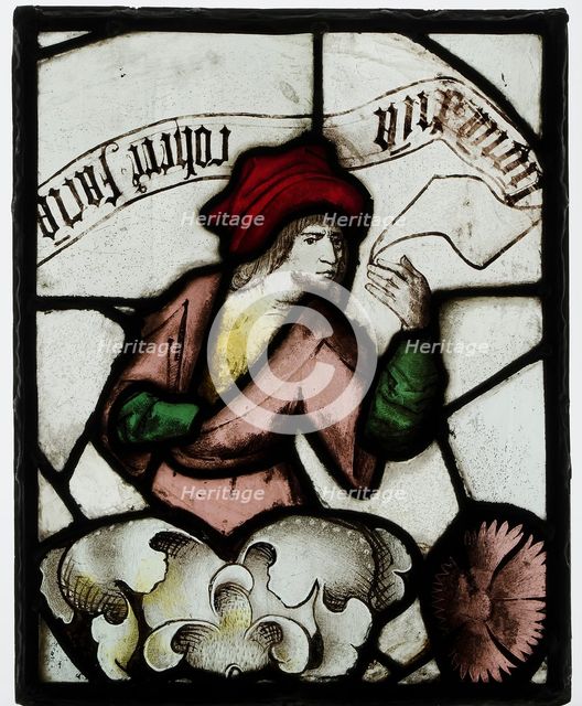 Panel with Prophet from a Tree of Jesse Window, British, mid-15th century. Creator: Unknown.
