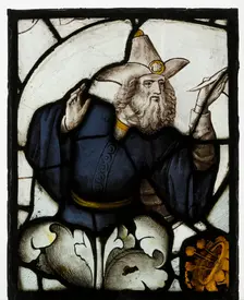 Panel with Prophet from a Tree of Jesse Window, British, ca. 1500. Creator: Unknown