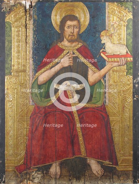 Panel with Saint John the Baptist Enthroned from Retable, 15th century. Creator: Domingo Ram.