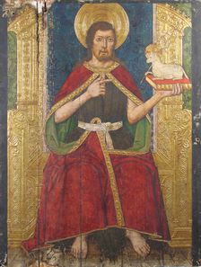 Panel with Saint John the Baptist Enthroned from Retable, 15th century. Creator: Domingo Ram