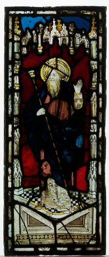 Panel with St. Anthony Abbot, British, 15th-16th century. Creator: Unknown