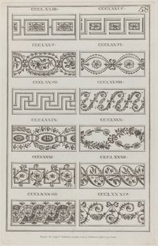 Panels of Ornament, nos. CCCLXXIII-CCLXXXIV ("Designs for Various Ornaments," pl..., April 29, 1791. Creator: Michelangelo Pergolesi