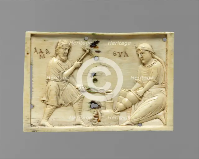 Panels from an Ivory Casket with the Story of Adam and Eve, Byzantine, 10th or 11th century. Creator: Unknown.