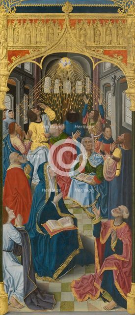 Panels from the High Altar of the Charterhouse of Saint-Honoré, Thuison-les-Abbeville: Pentecost... Creator: Unknown.