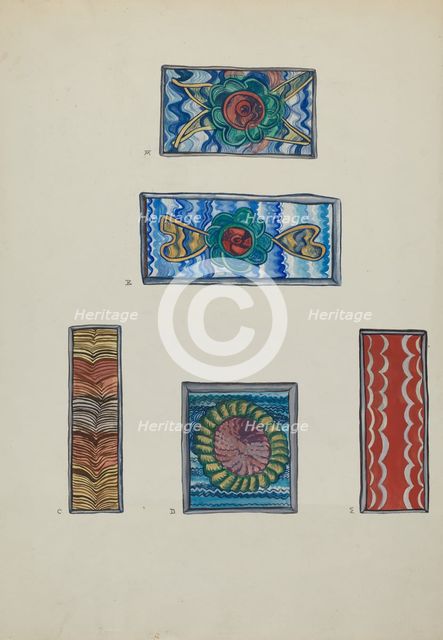 Panels from Tin Frames and Nichos, c. 1936. Creator: E. Boyd.
