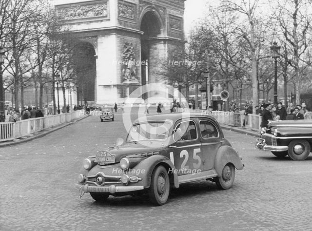 Panhard Dyna in Paris during 1953 Monte Carlo Rally. Creator: Unknown.