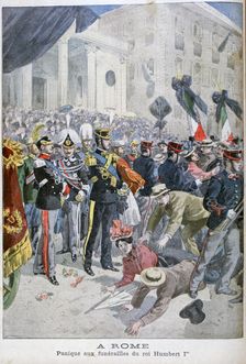 Panic at King Humbert's funeral, Rome, 1900